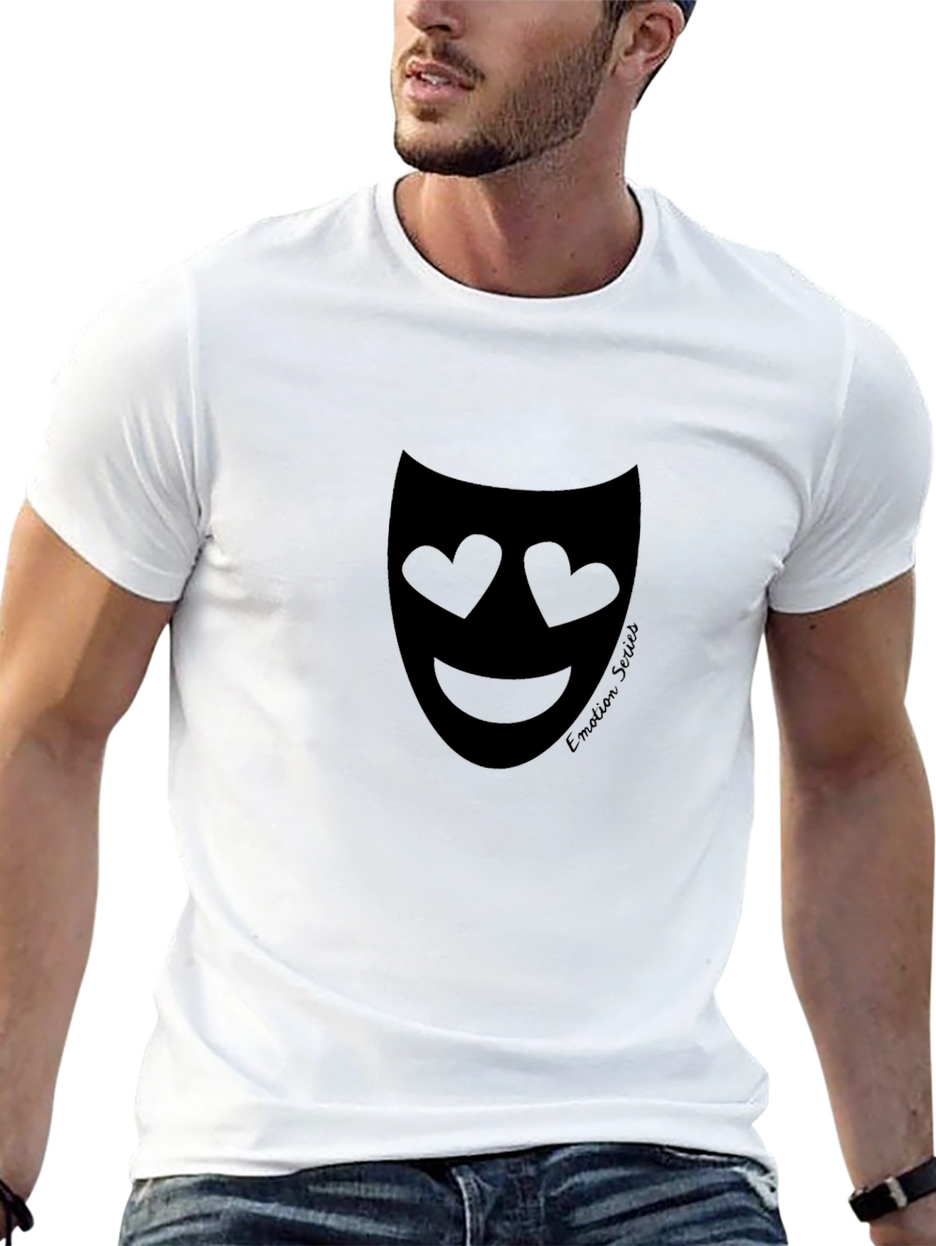 Emotion Series Graphic Tee - Heart Eyes Mask