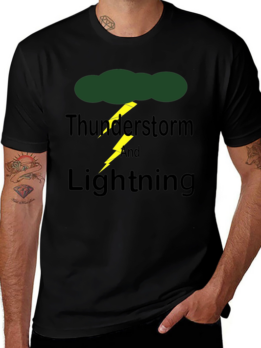 Thunderstorm & Lightning Graphic Print T-Shirt