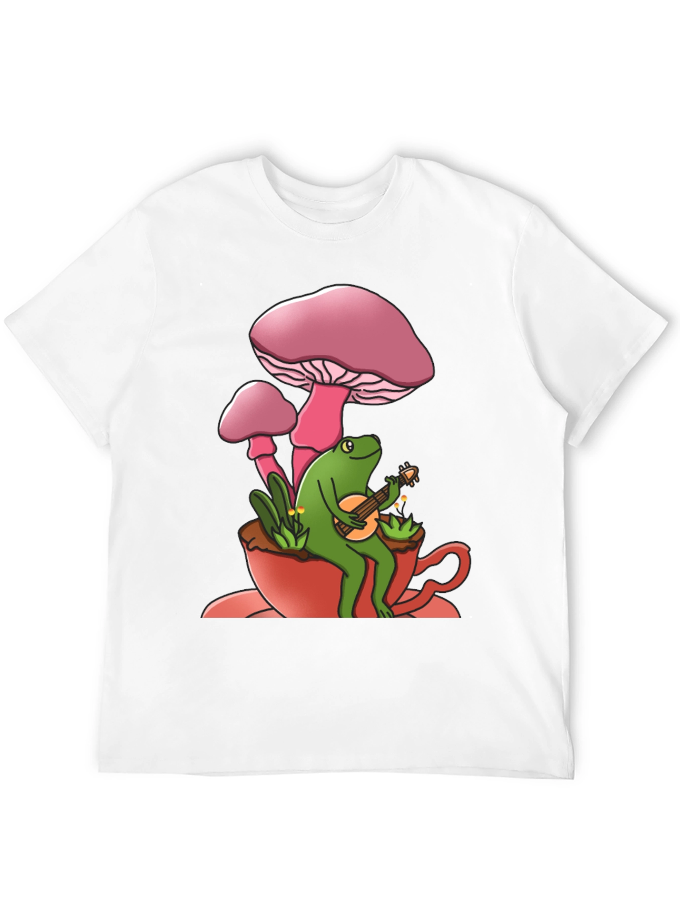 Mushroom Frog Guitarist Graphic Tee