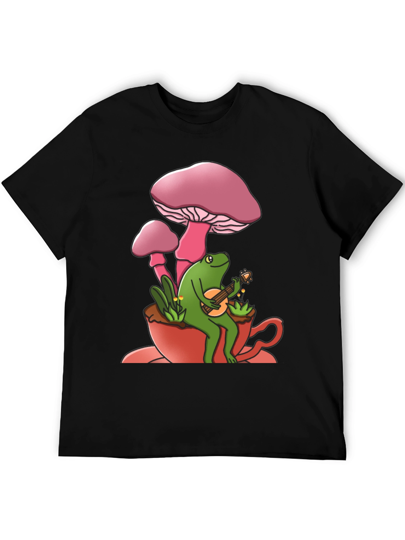 Mushroom Frog Guitarist Graphic Tee