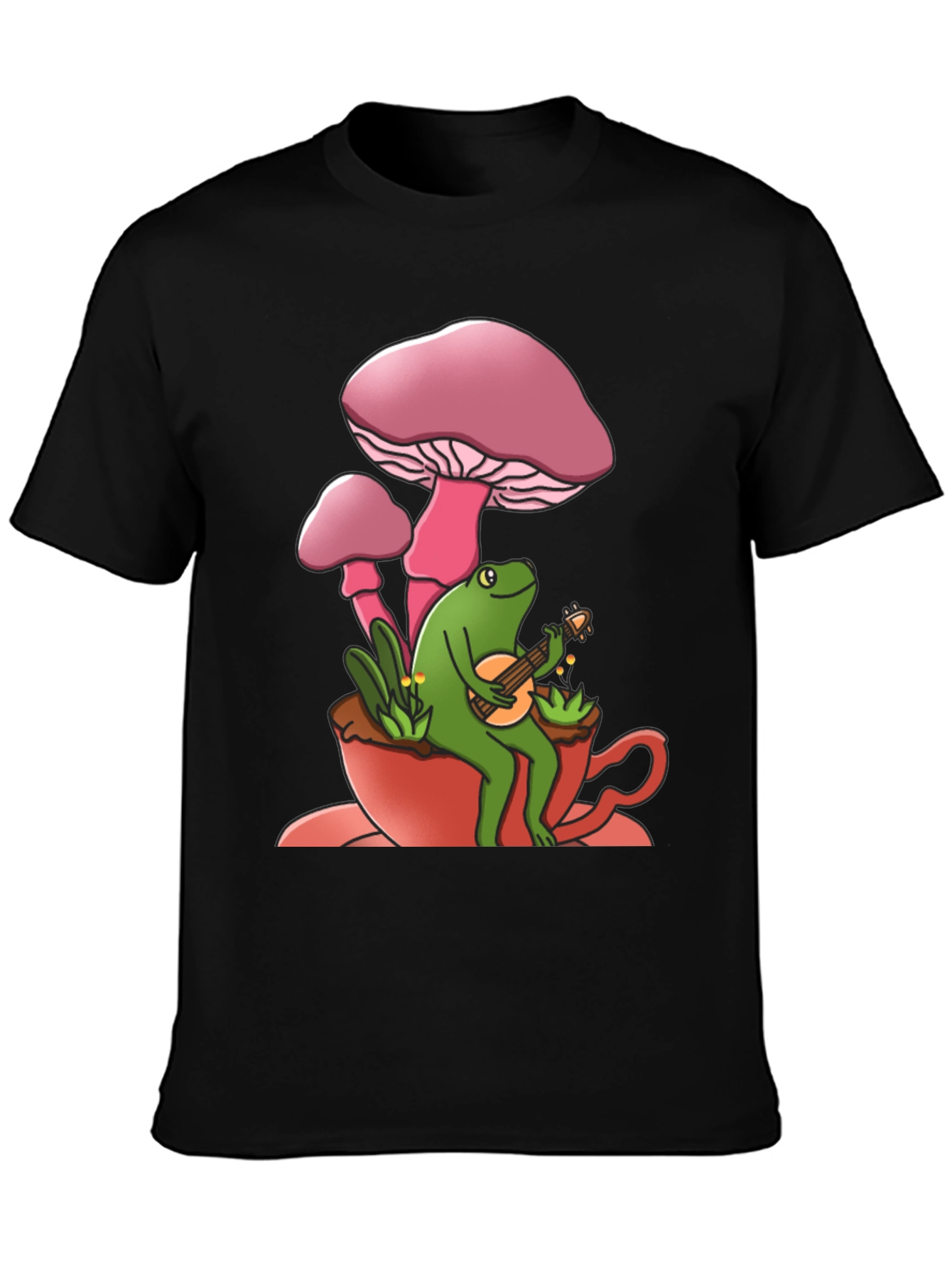 Mushroom Frog Guitarist Graphic Tee