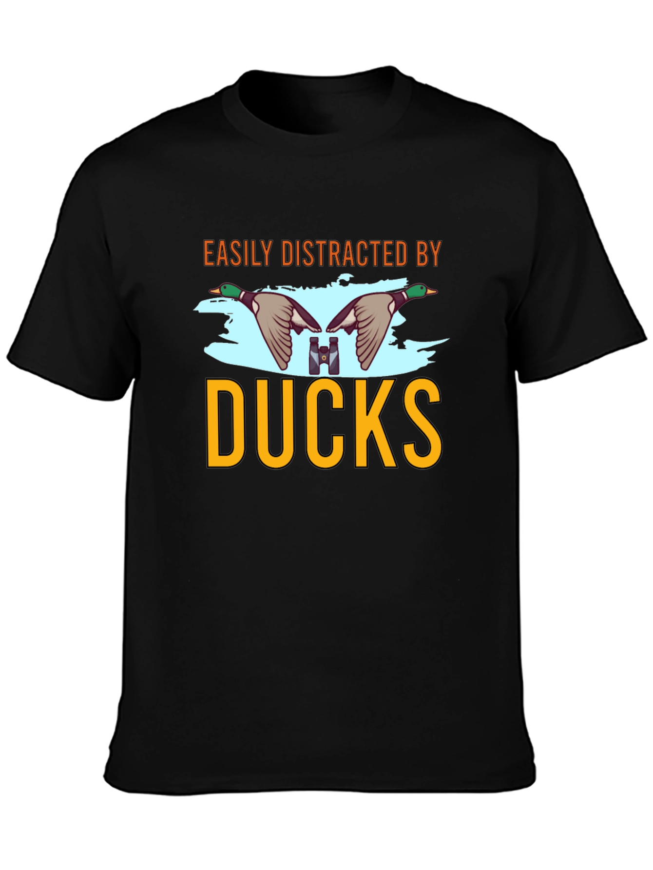 Easily Distracted by Ducks Mens Black T-Shirt