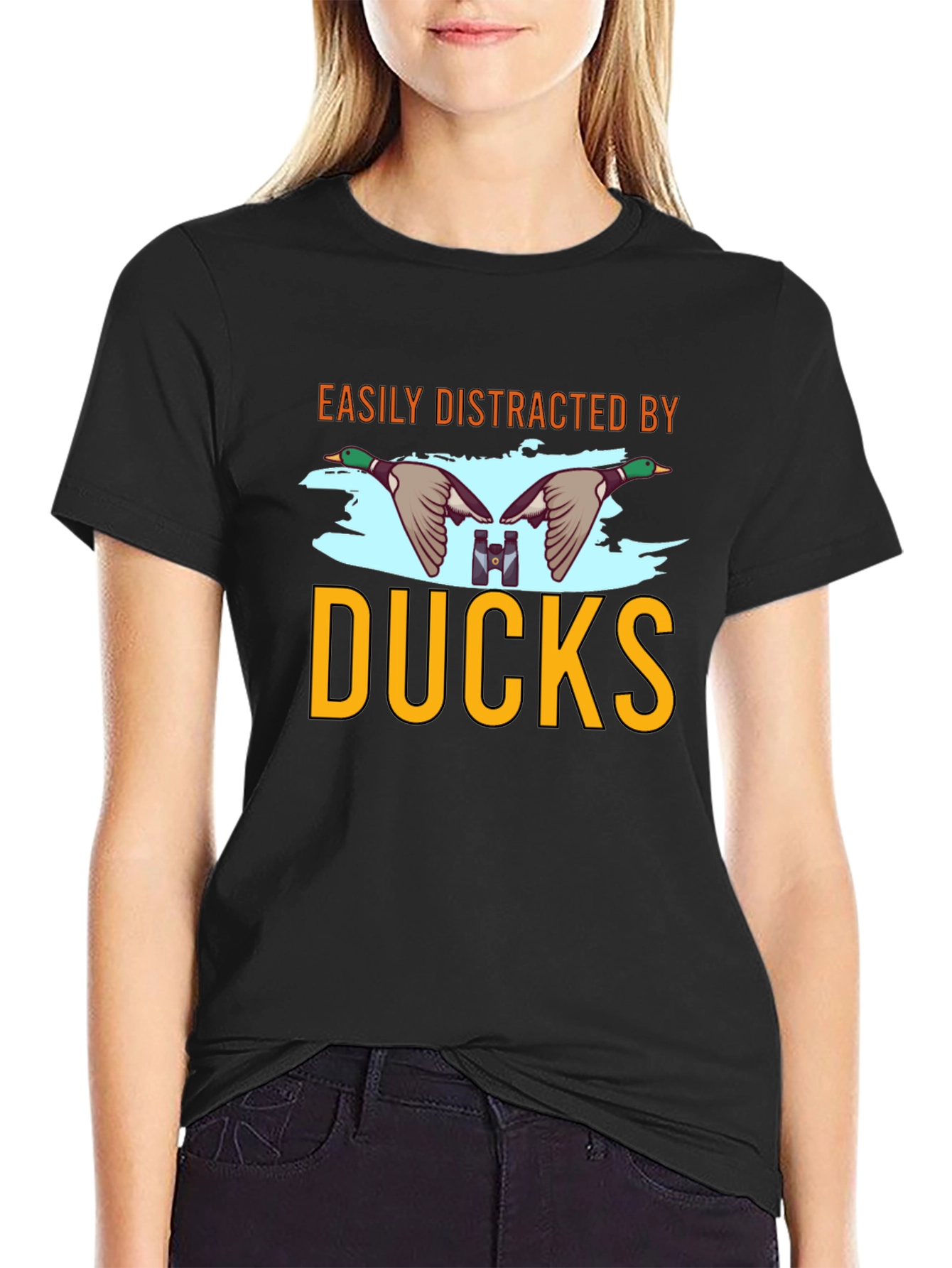 Easily Distracted by Ducks Mens Black T-Shirt