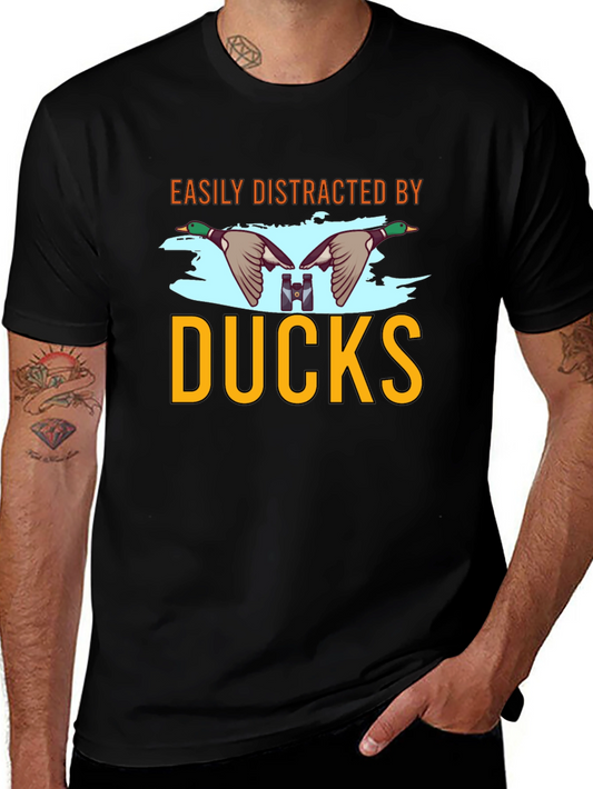 Easily Distracted by Ducks Mens Black T-Shirt