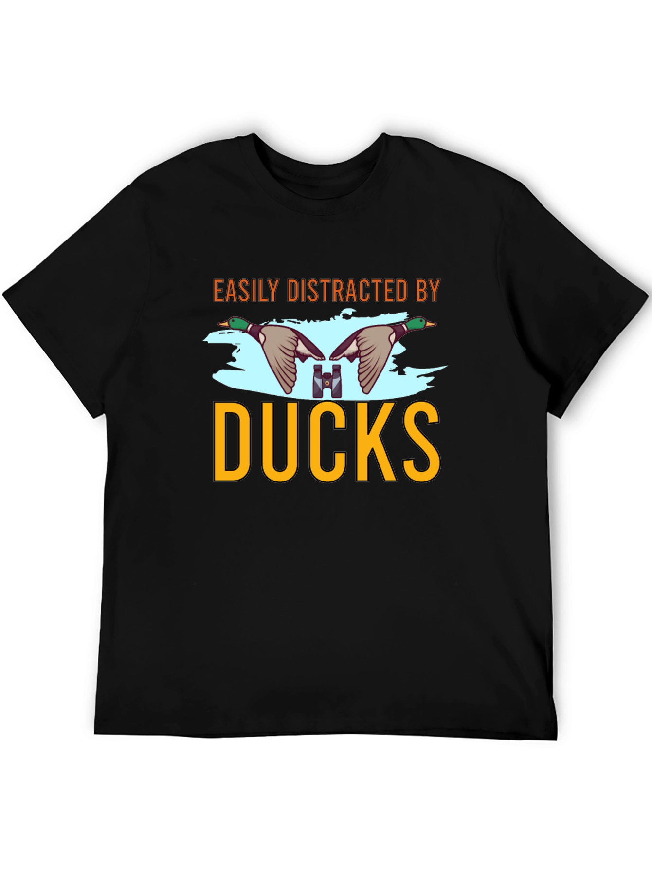 Easily Distracted by Ducks Mens Black T-Shirt