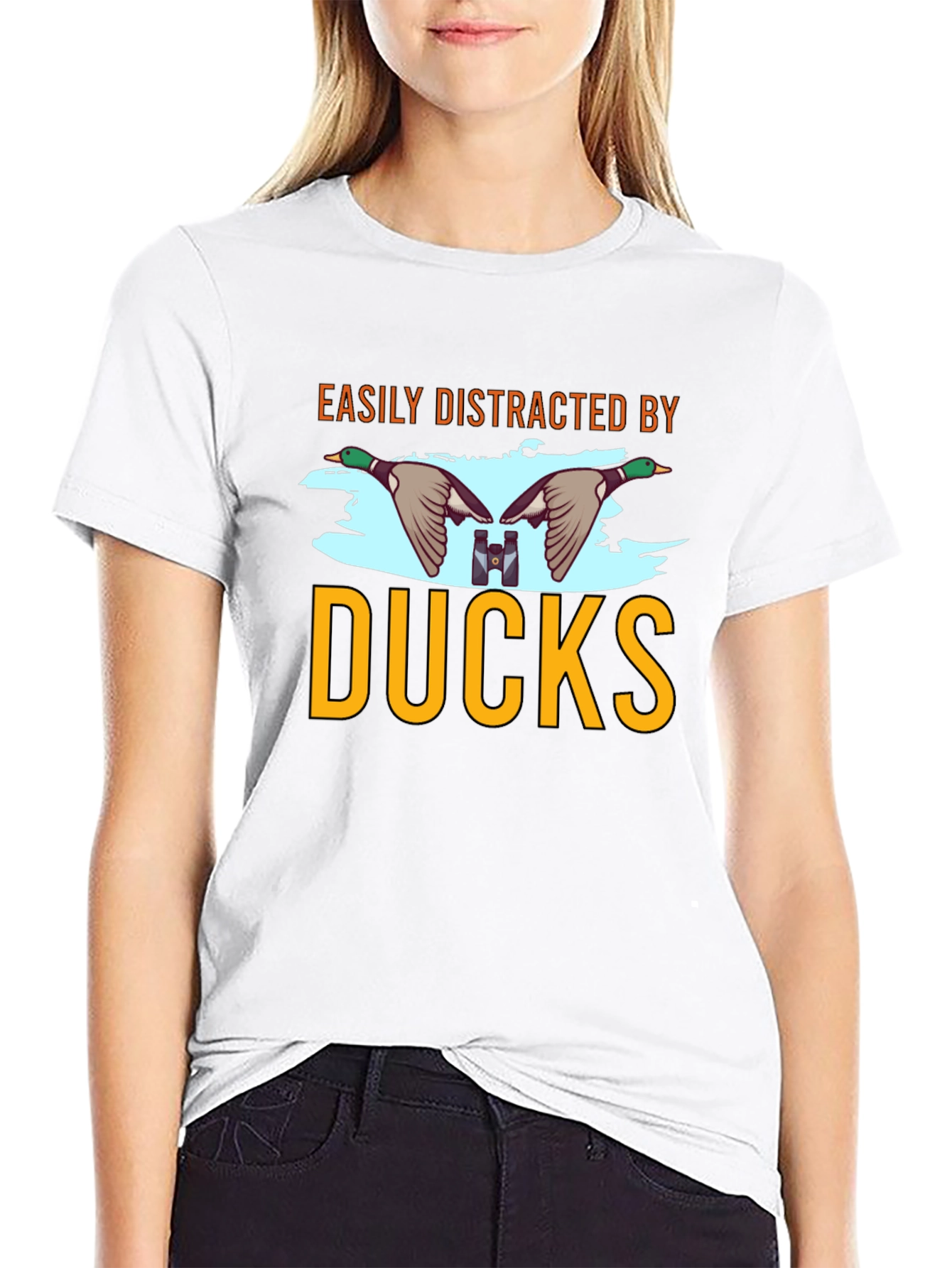 Easily Distracted by Ducks Mens Black T-Shirt