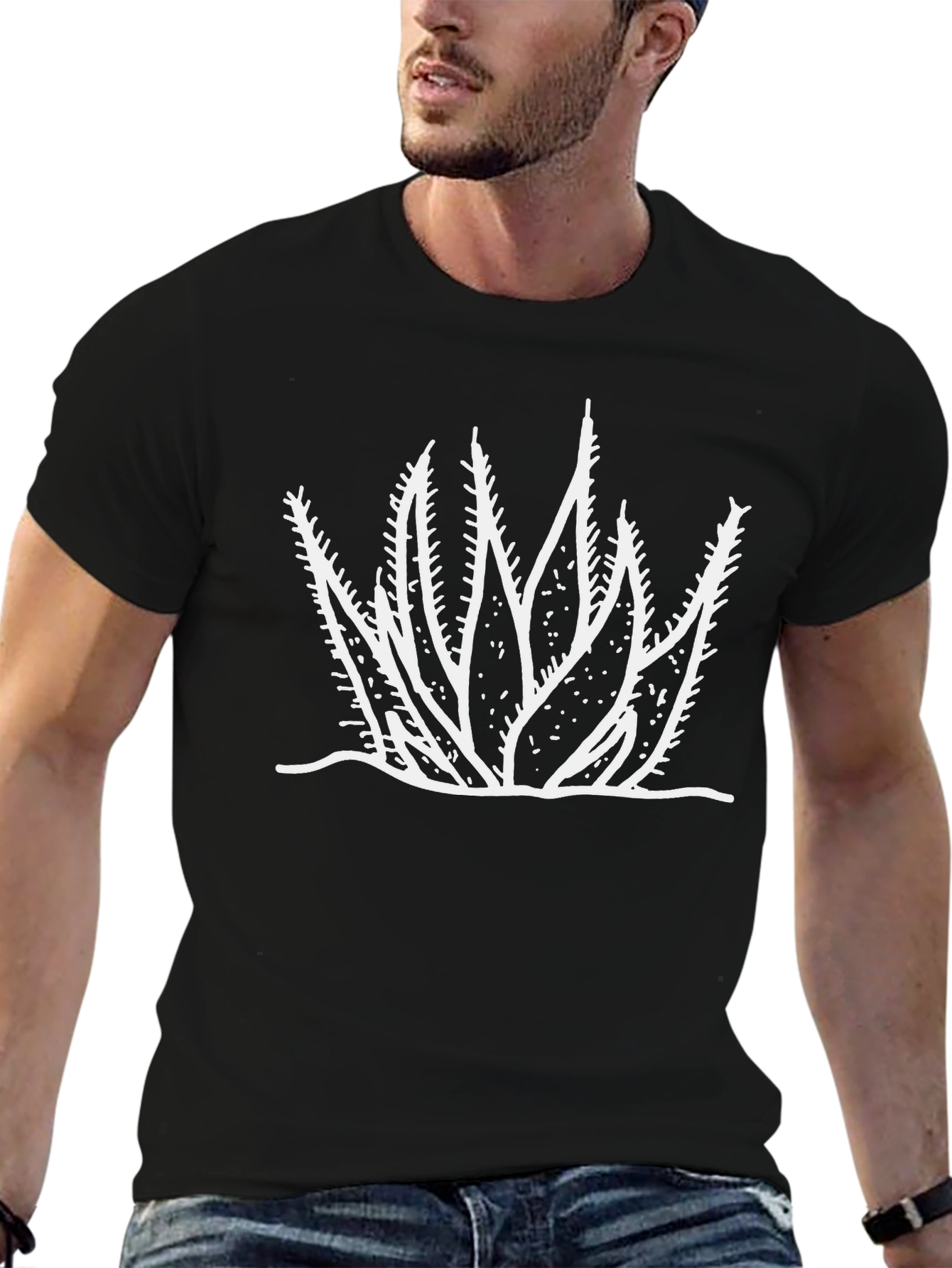 Cactus Graphic Tee - Black Cotton Comfort