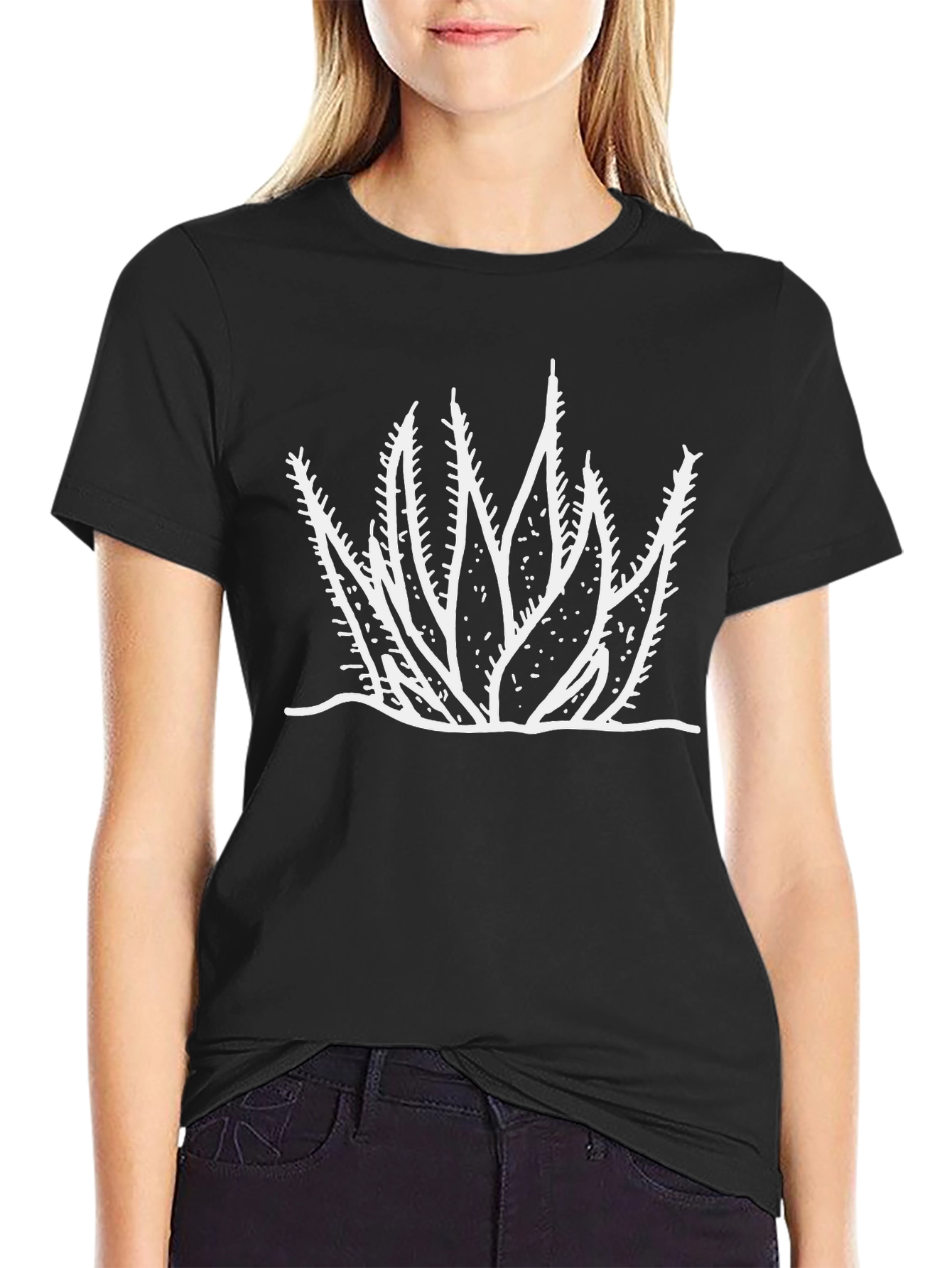 Cactus Graphic Tee - Black Cotton Comfort