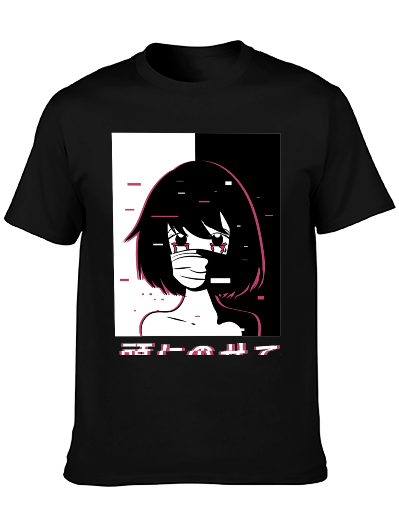 Anime Girl Graphic Black T-Shirt