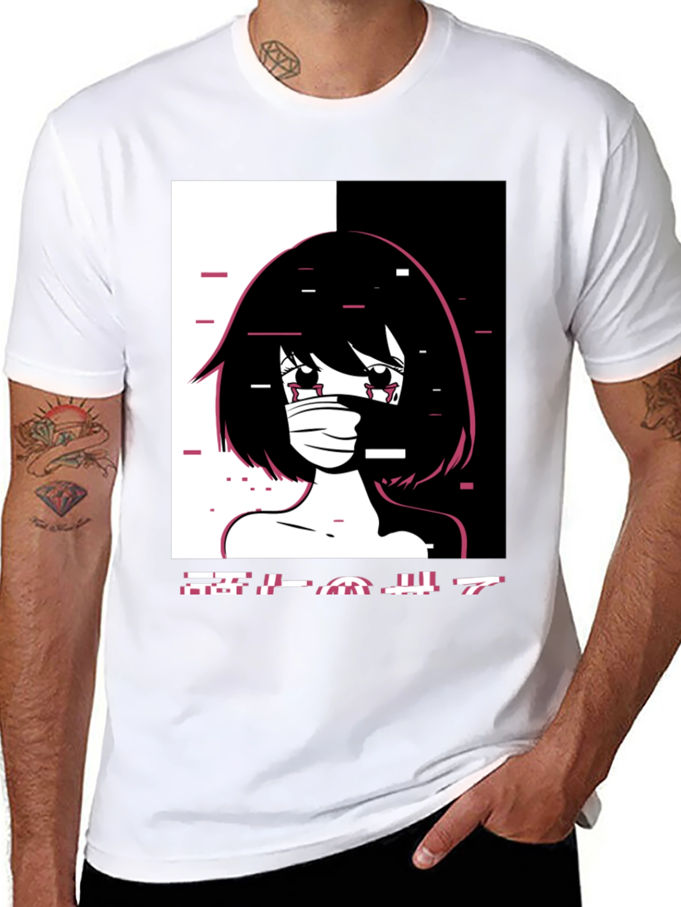 Anime Girl Graphic Black T-Shirt
