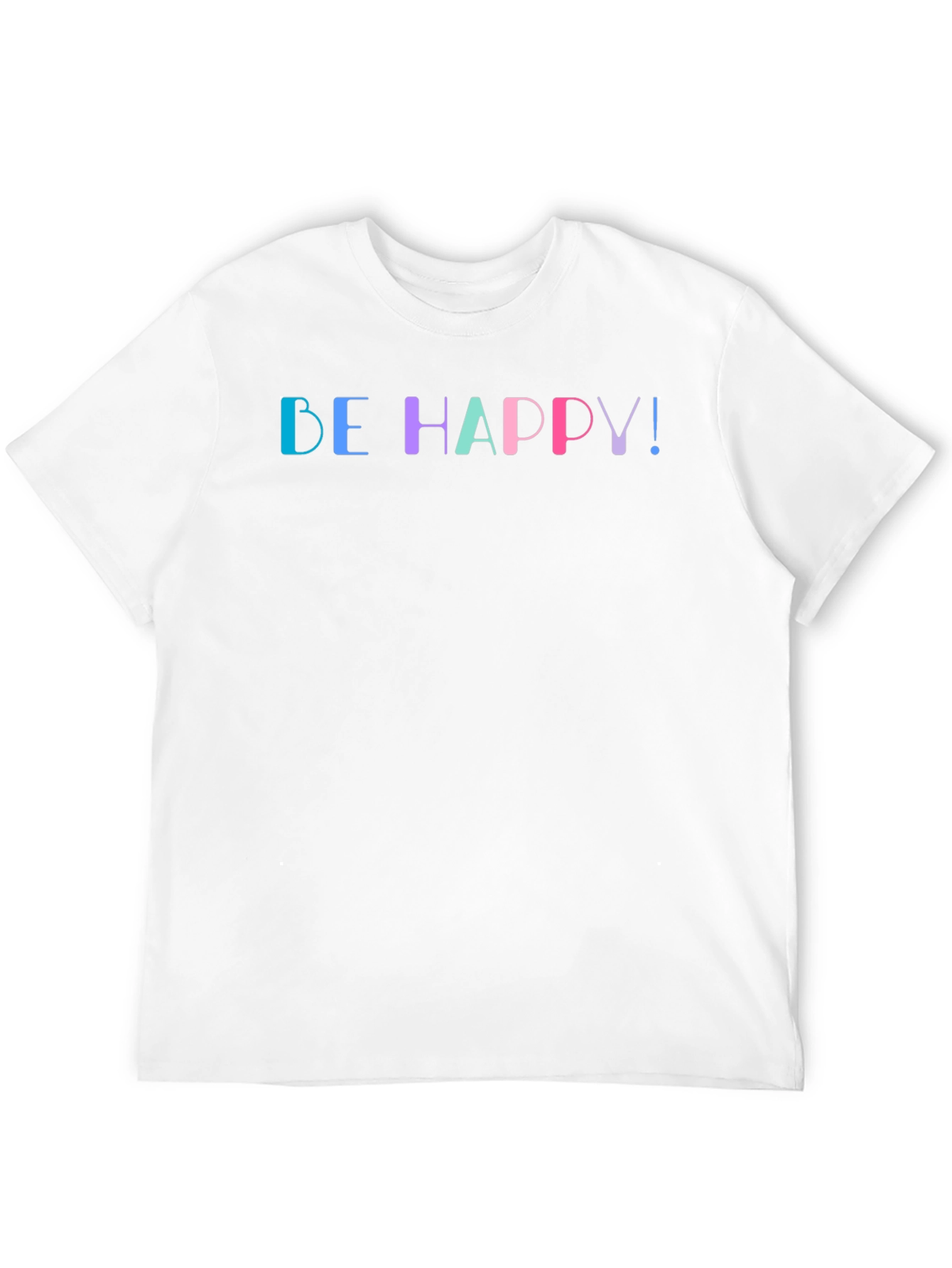 Be Happy! Graphic Print Black T-Shirt