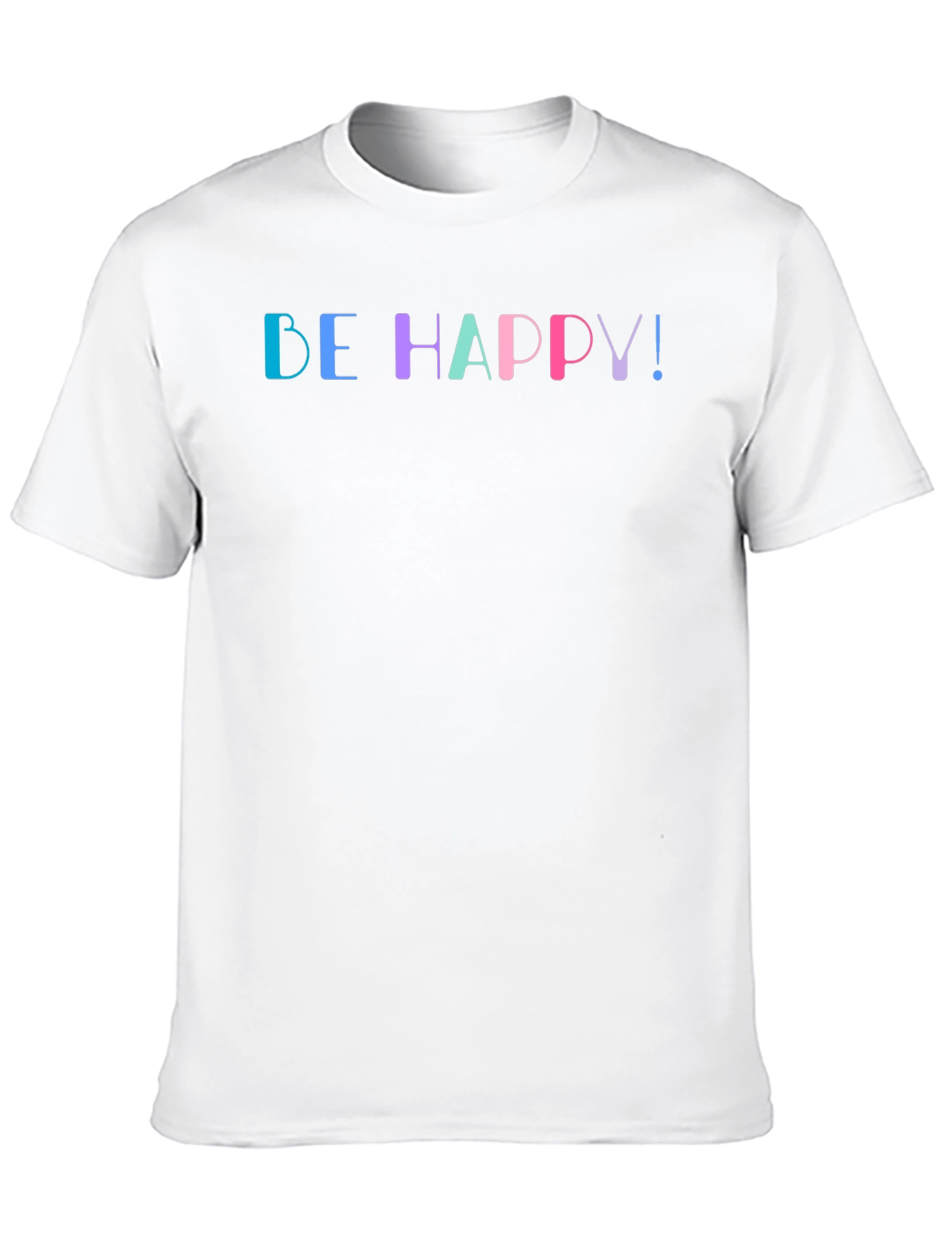 Be Happy! Graphic Print Black T-Shirt