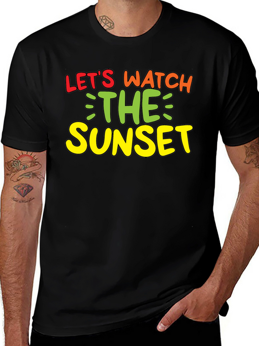 Lets Watch the Sunset Black Graphic Tee