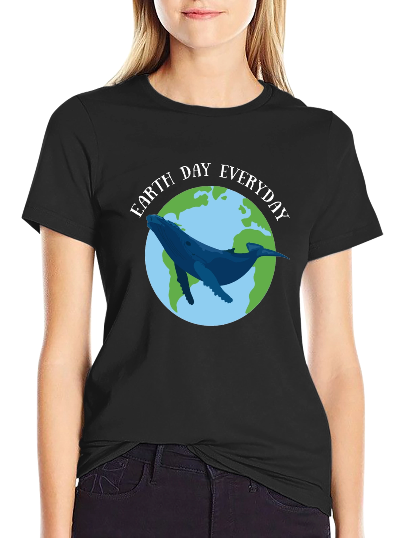 Earth Day Everyday Whale Graphic T-Shirt