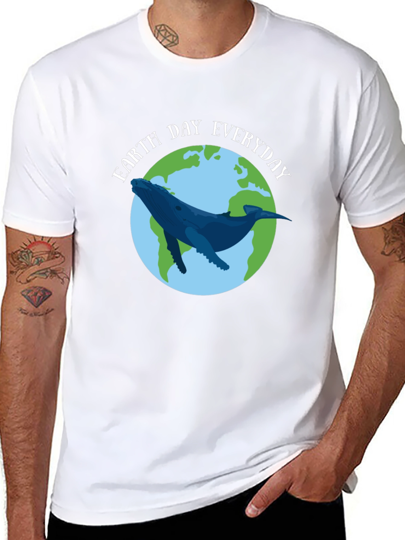 Earth Day Everyday Whale Graphic T-Shirt