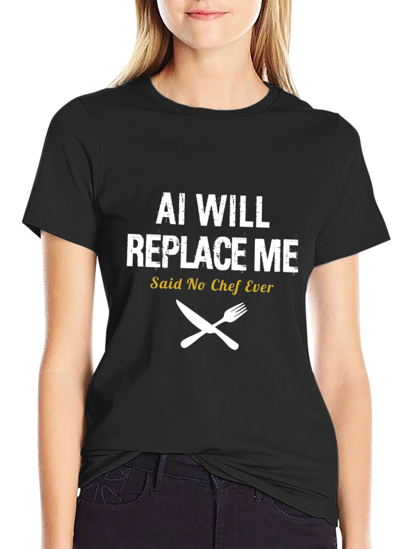 AI Will Replace Me Chef T-Shirt