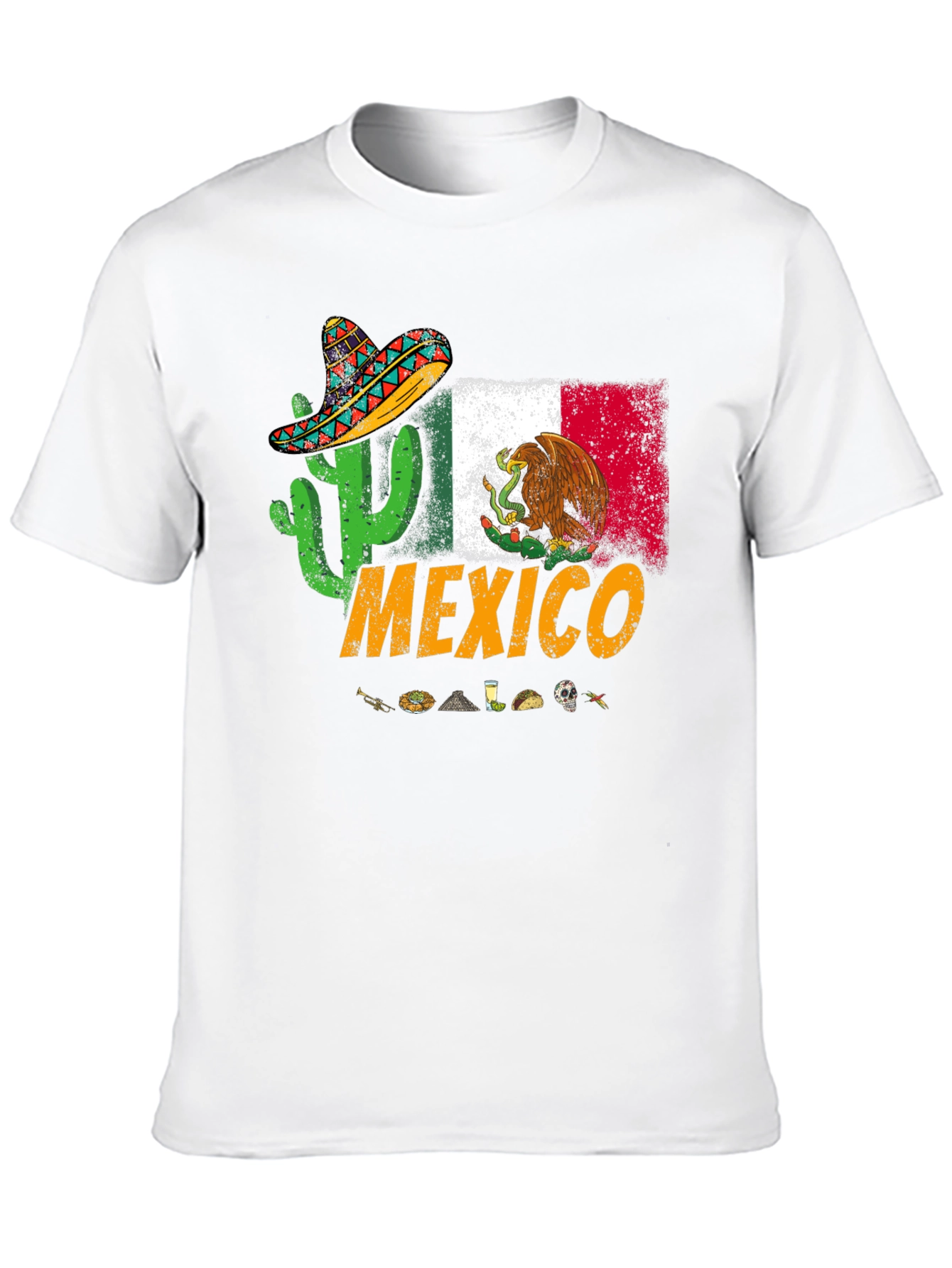 Mexico T-Shirt with Cactus and Sombrero
