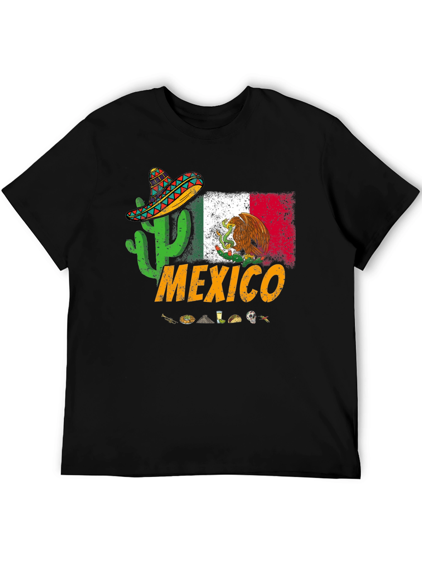 Mexico T-Shirt with Cactus and Sombrero