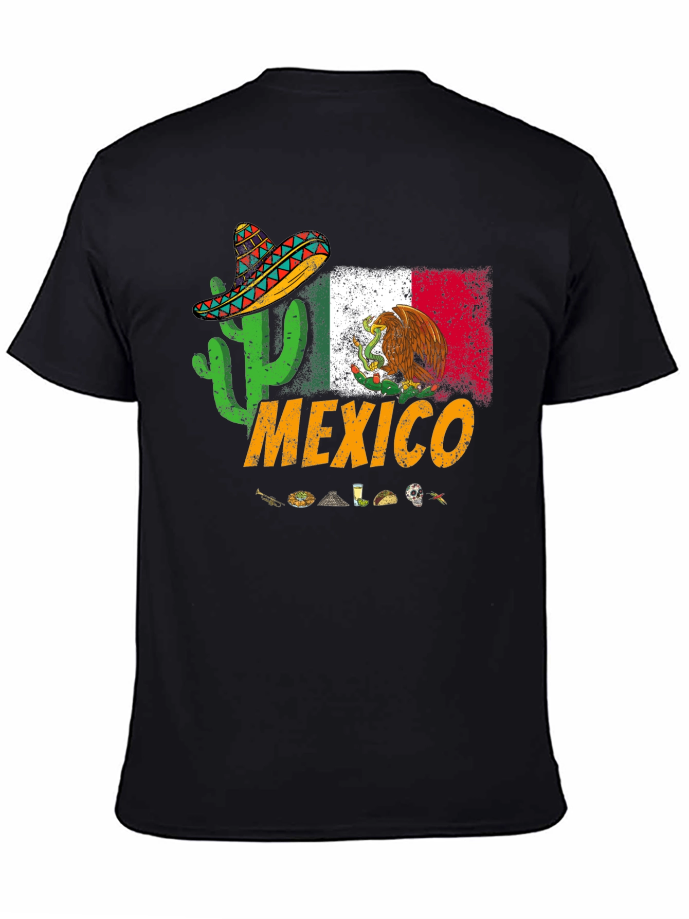 Mexico T-Shirt with Cactus and Sombrero