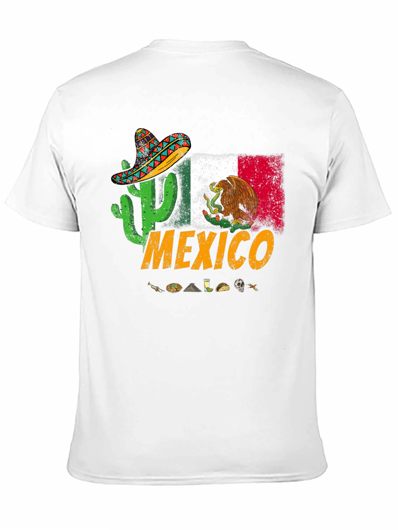 Mexico T-Shirt with Cactus and Sombrero
