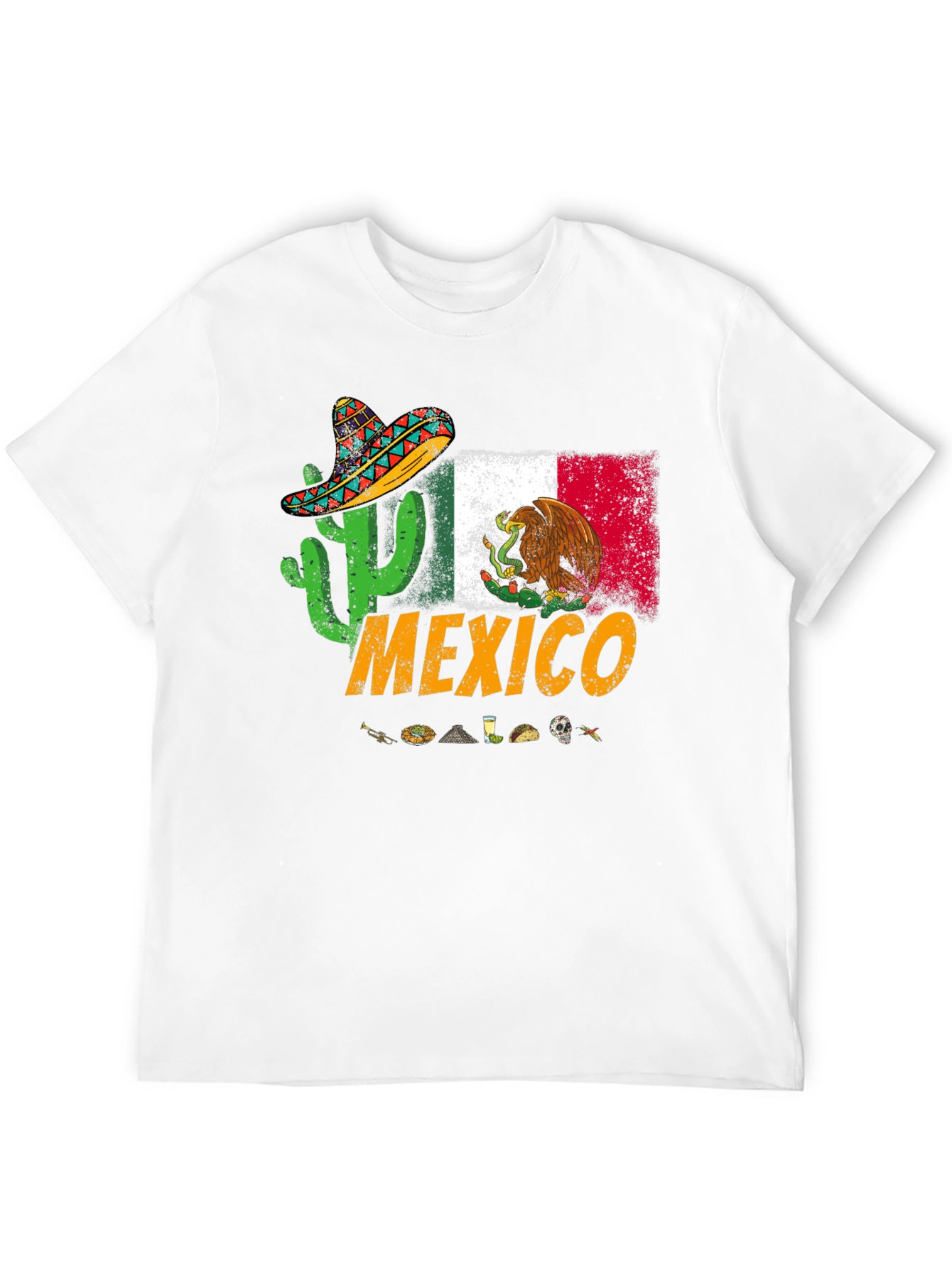 Mexico T-Shirt with Cactus and Sombrero