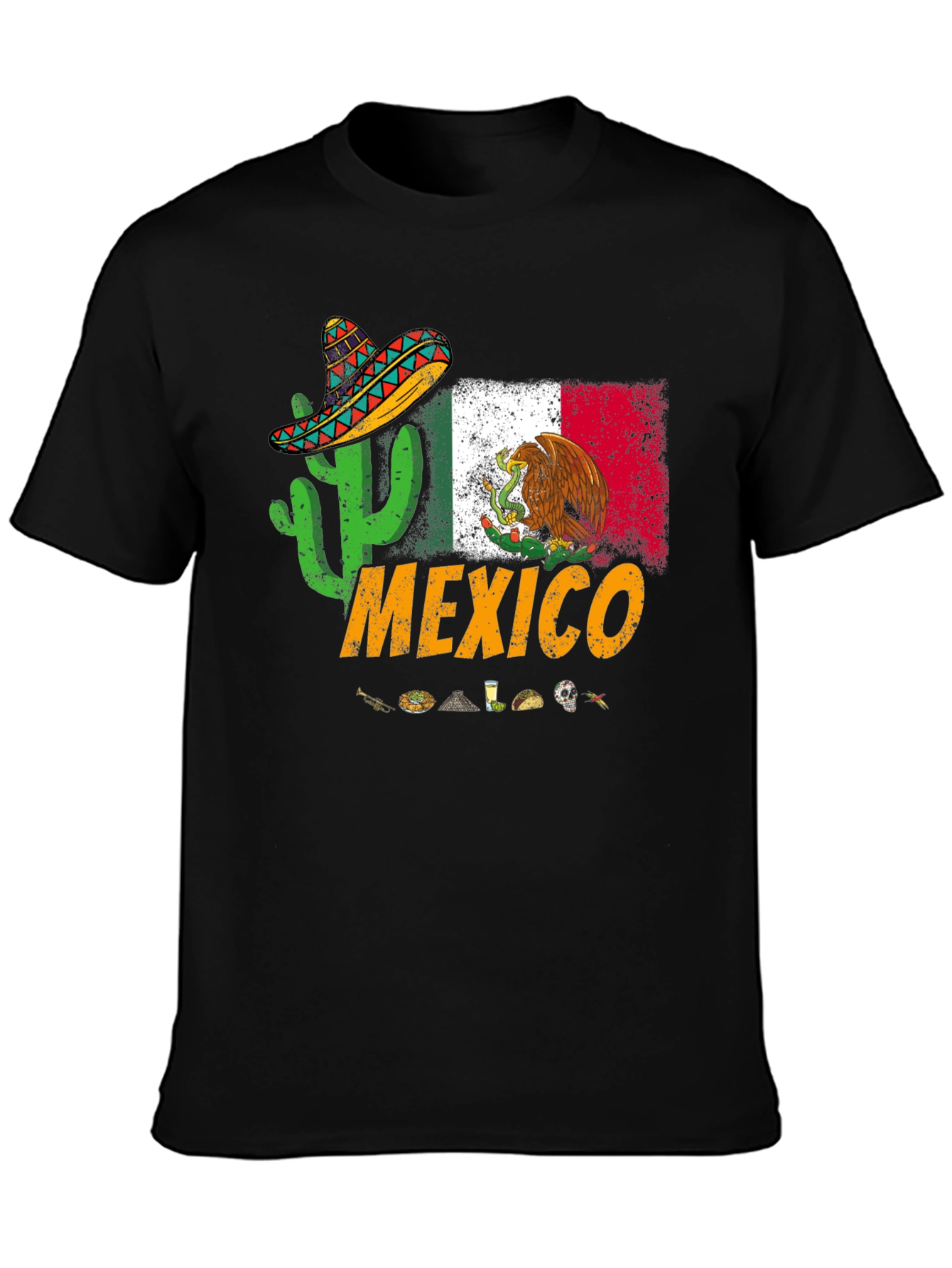 Mexico T-Shirt with Cactus and Sombrero