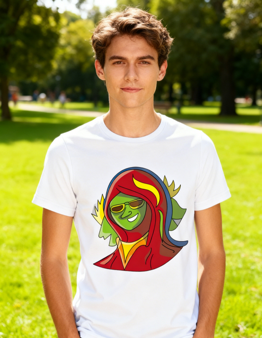 "Vibrant Hooded Icon" Graphic Tee