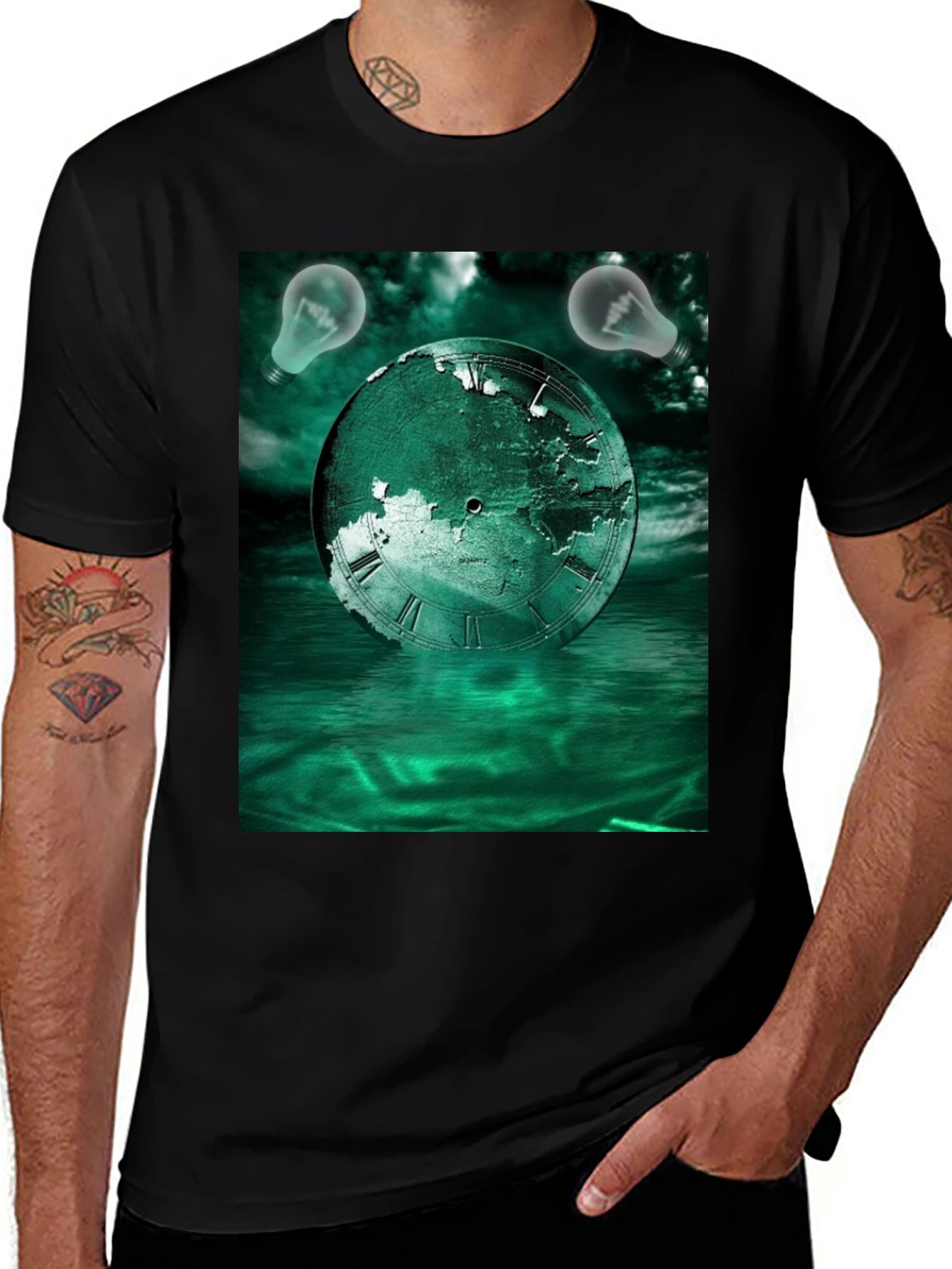 Surreal Time Globe Graphic Tee