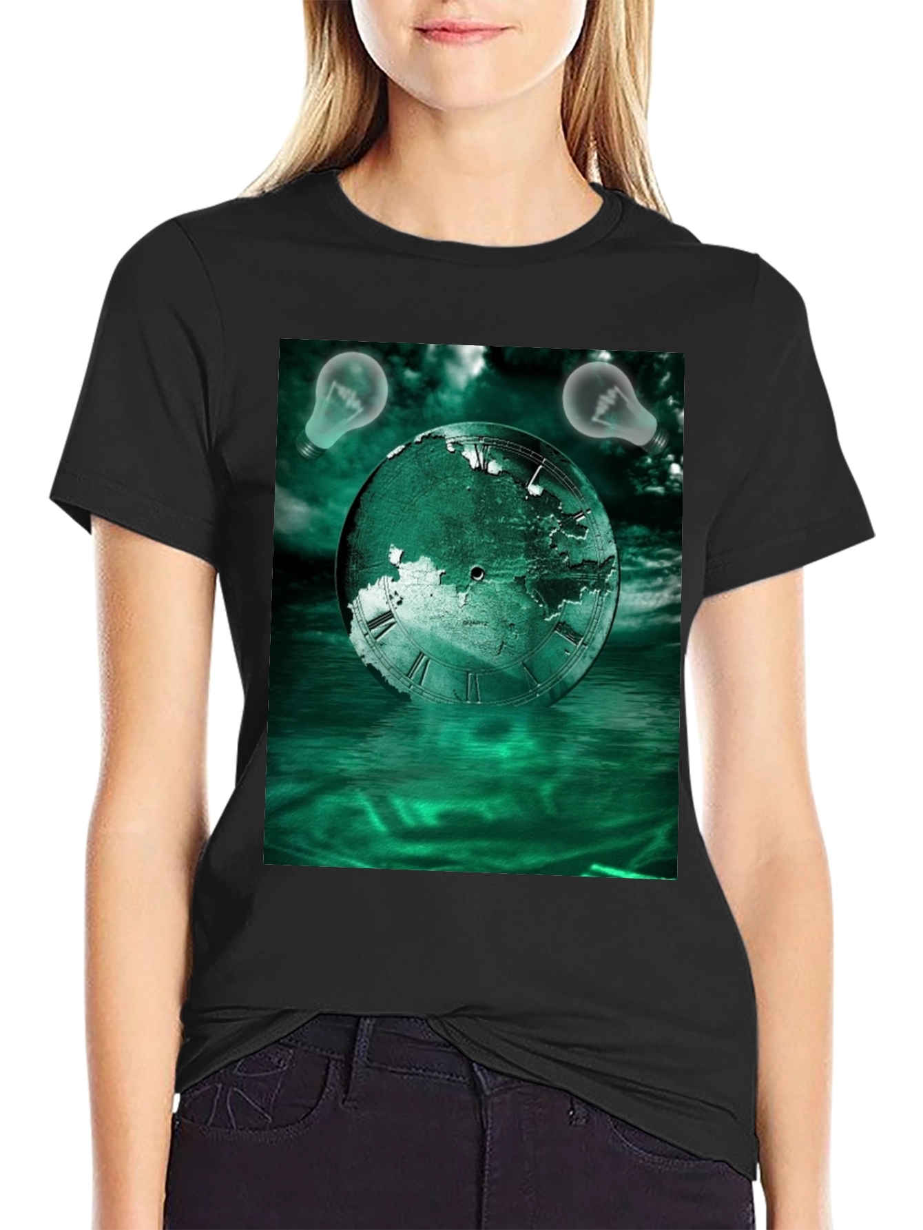 Surreal Time Globe Graphic Tee