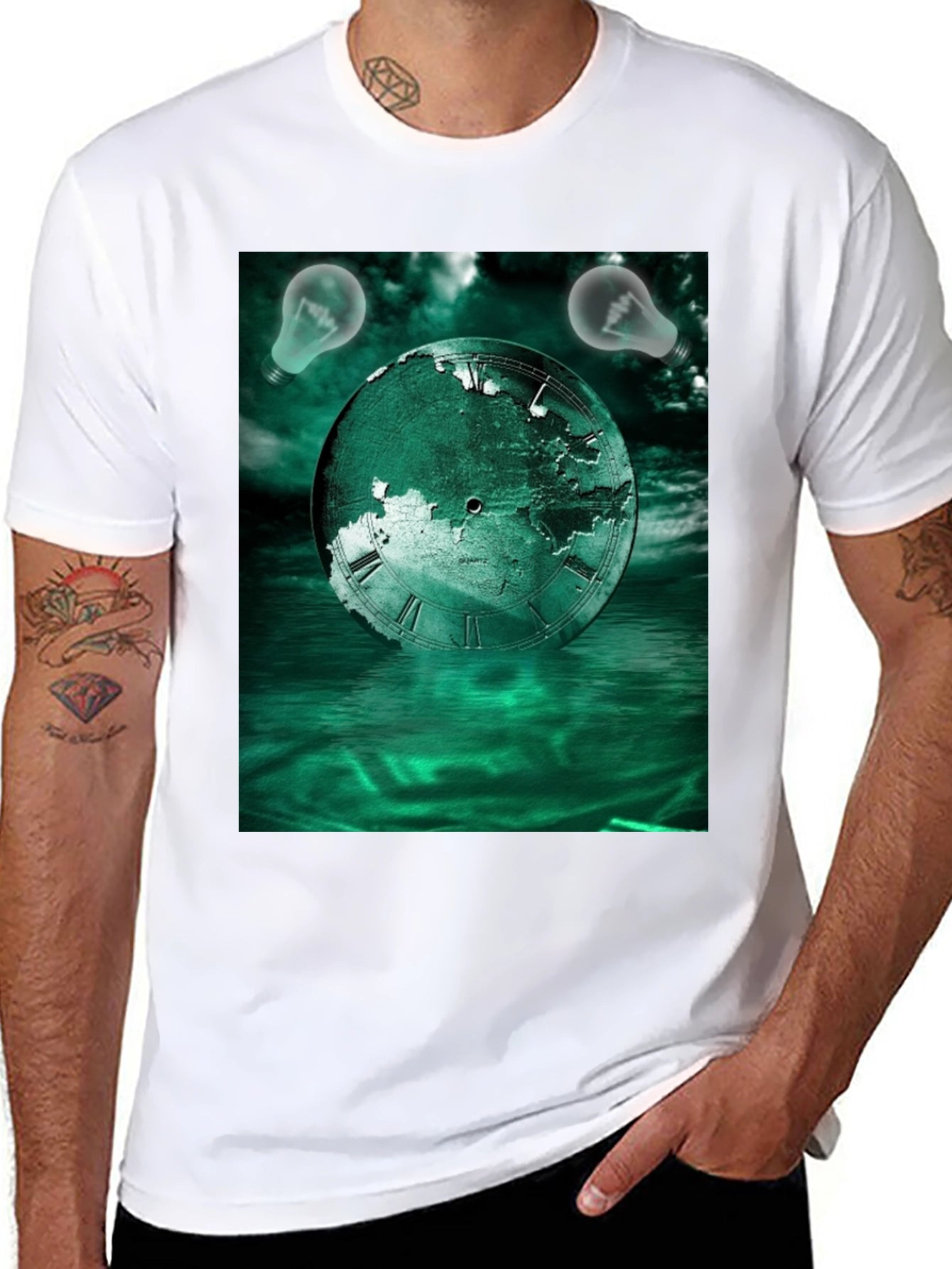 Surreal Time Globe Graphic Tee