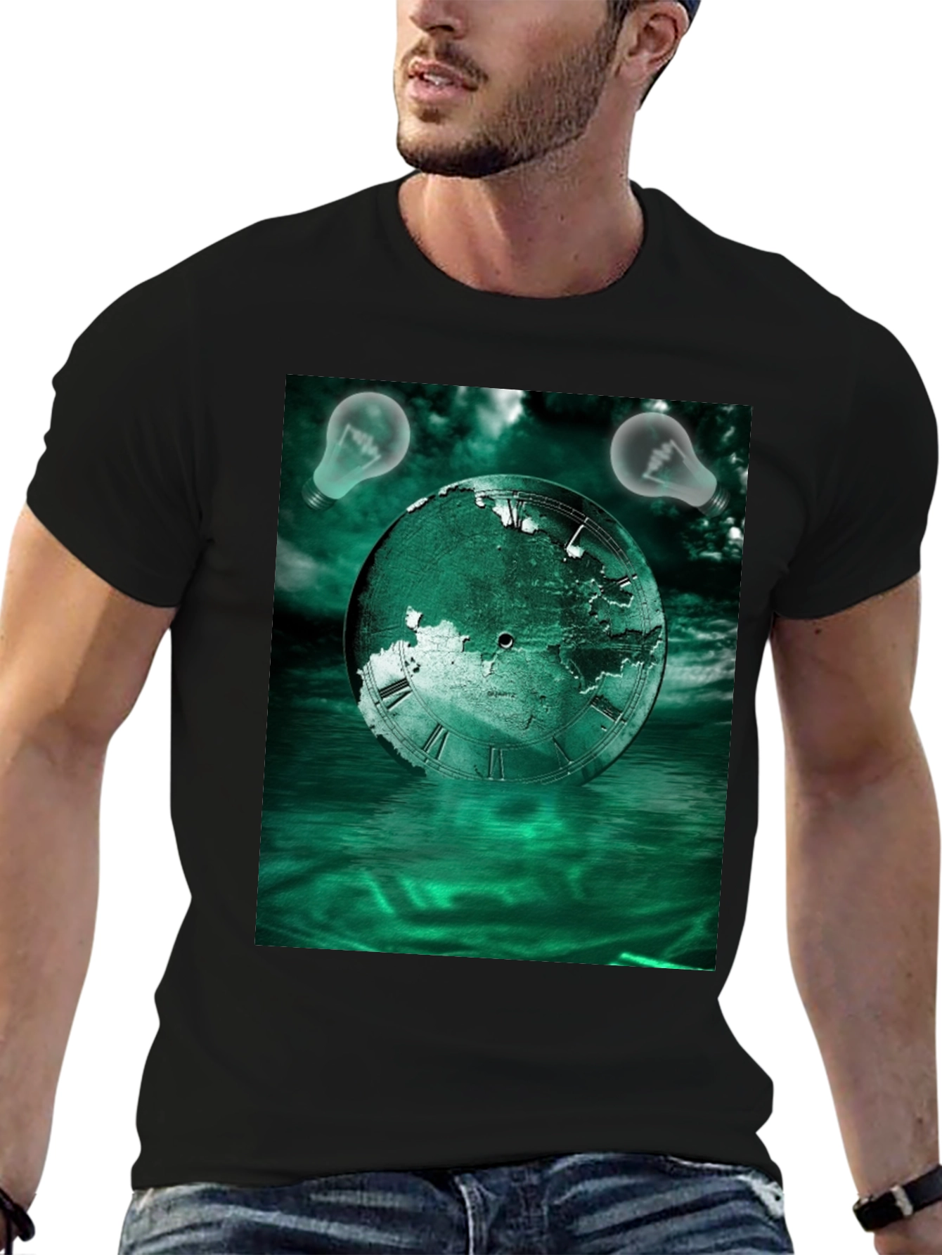 Surreal Time Globe Graphic Tee