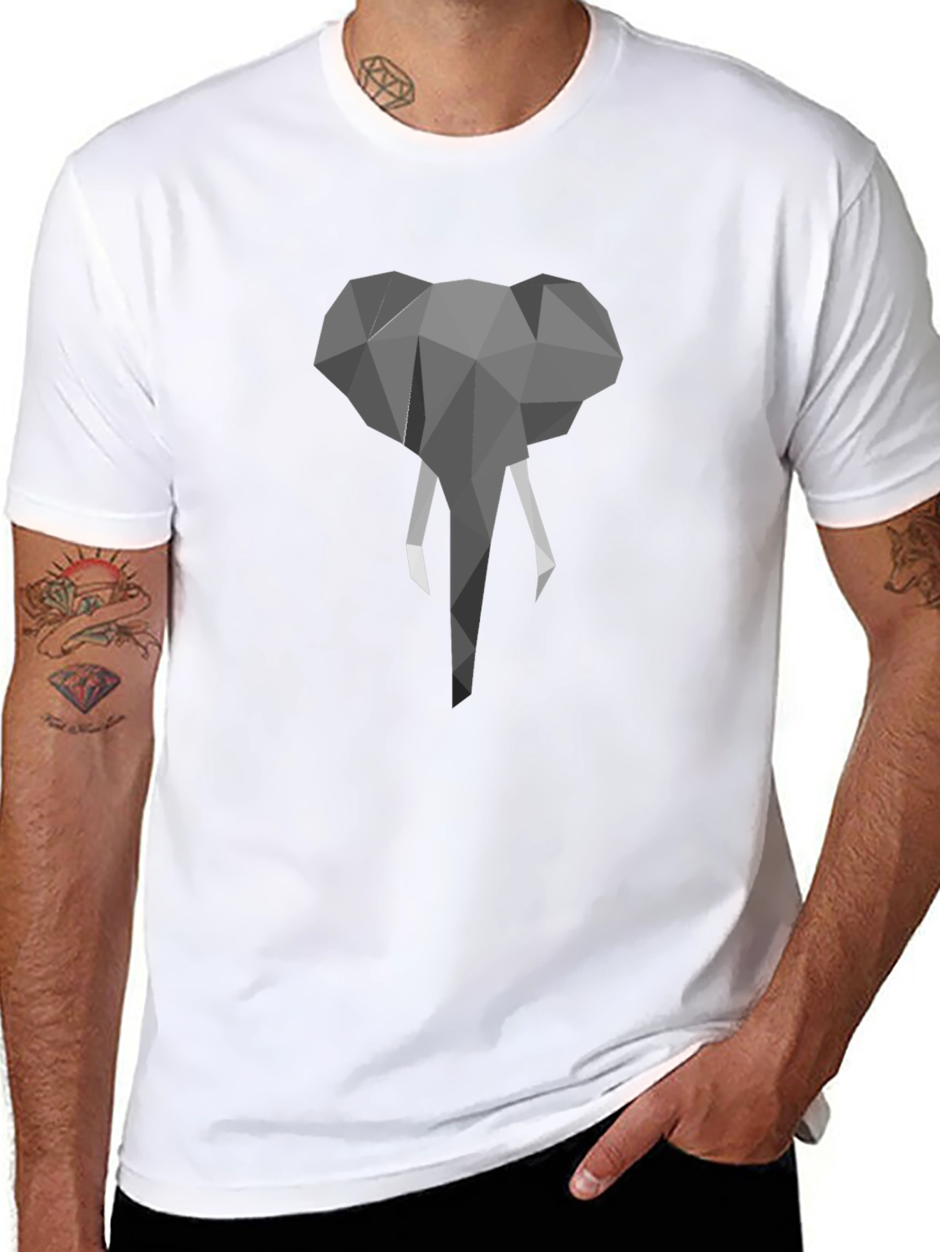 Geometric Elephant T-Shirt - Modern Graphic Tee