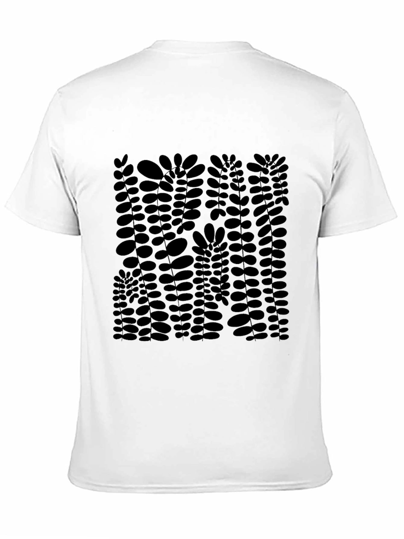 Stylish Black Leaf Print T-Shirt