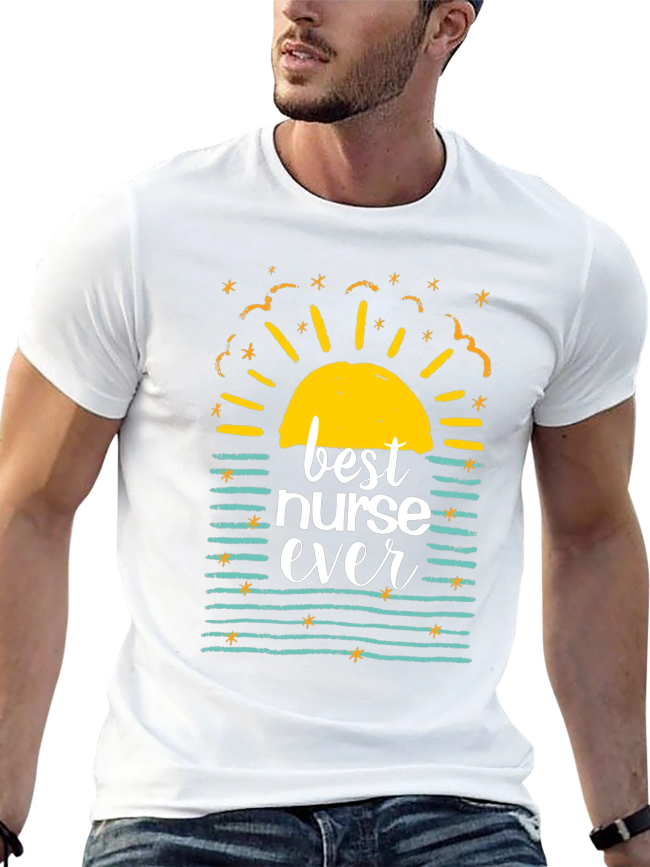 Best Nurse Ever Graphic T-Shirt - Black Casual Tee
