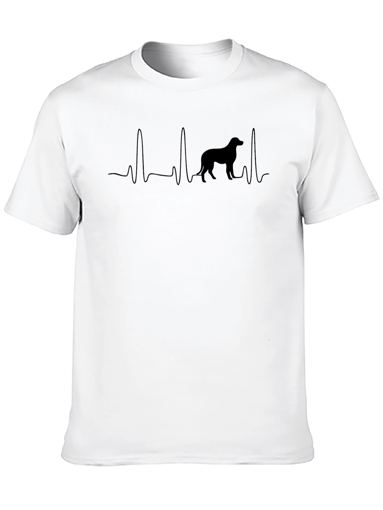 Dog Lover Heartbeat T-Shirt - Black