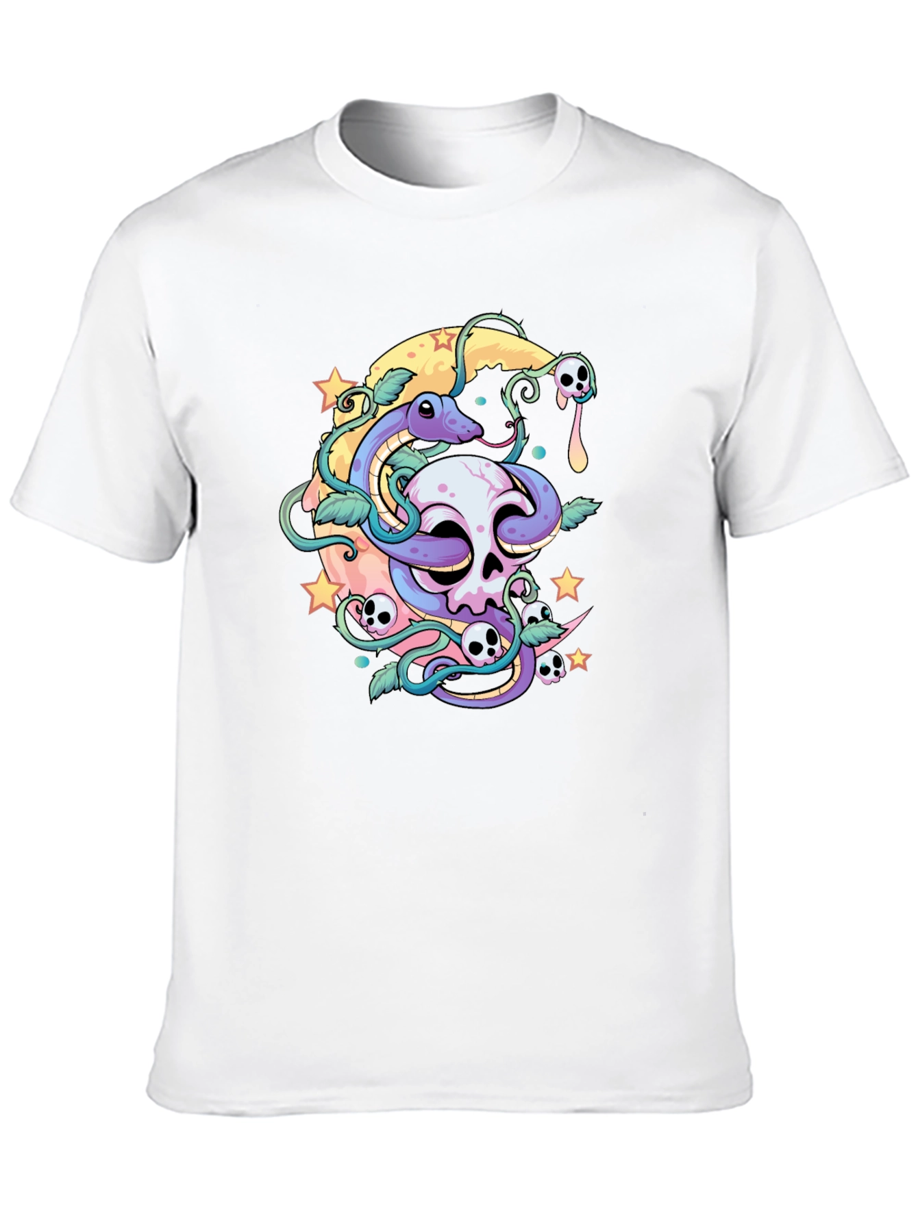 Skull Snake Moon Graphic T-Shirt