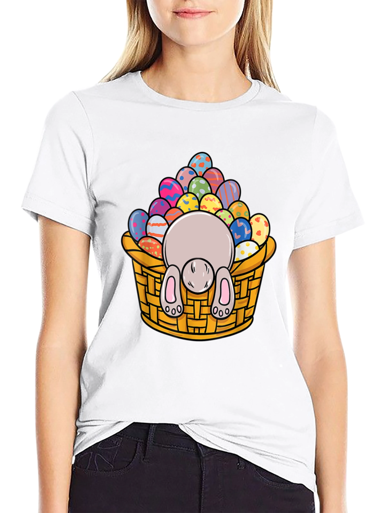 Easter Bunny in Basket Graphic Tee