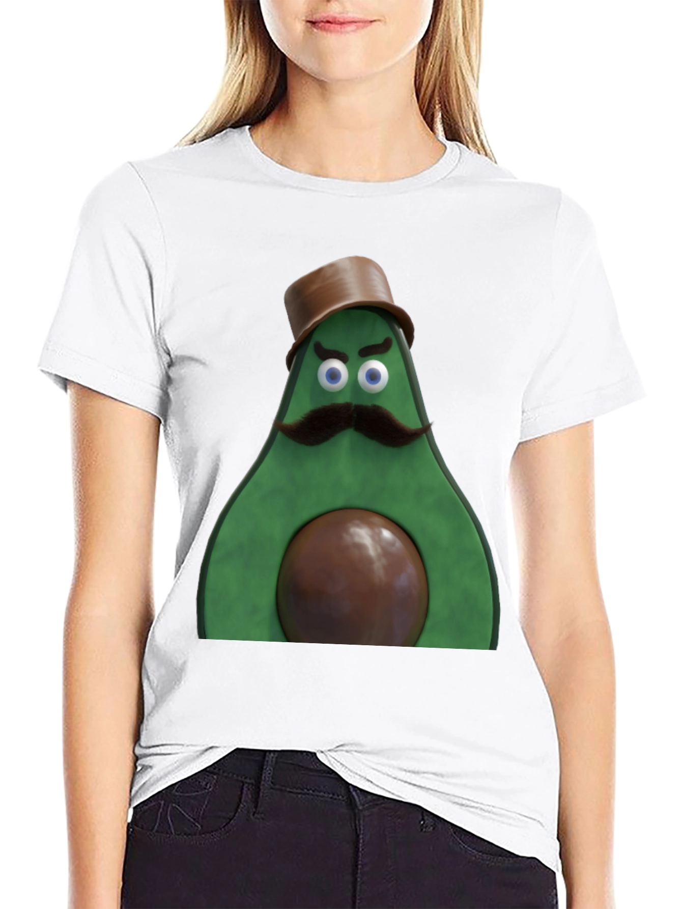 Avocado Gentleman Graphic Tee - Quirky Black T-Shirt