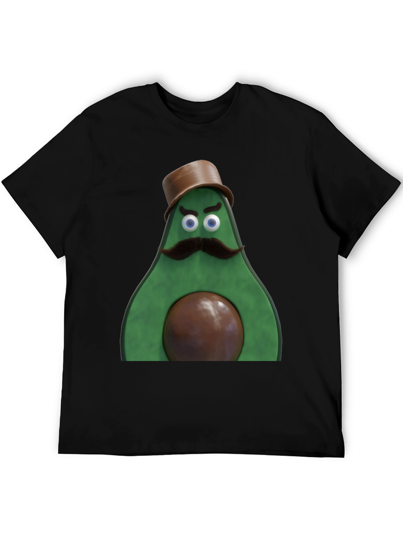 Avocado Gentleman Graphic Tee - Quirky Black T-Shirt