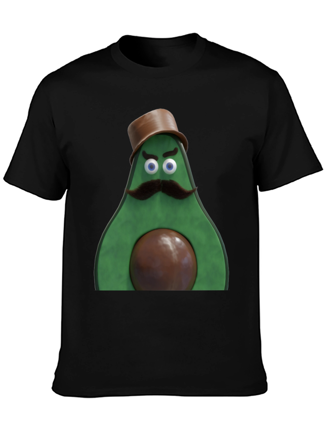 Avocado Gentleman Graphic Tee - Quirky Black T-Shirt