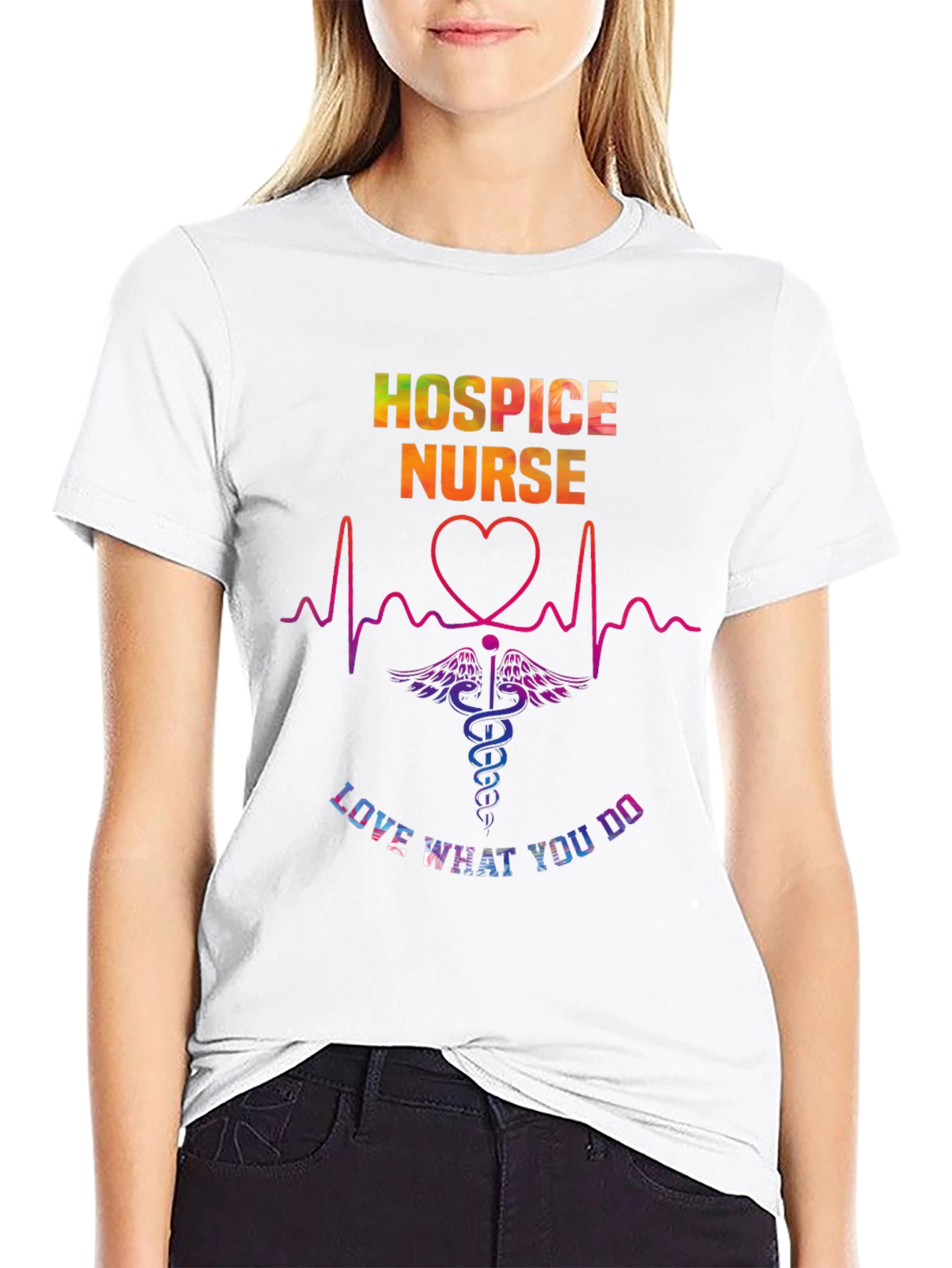 Hospice Nurse Rainbow Graphic Tee