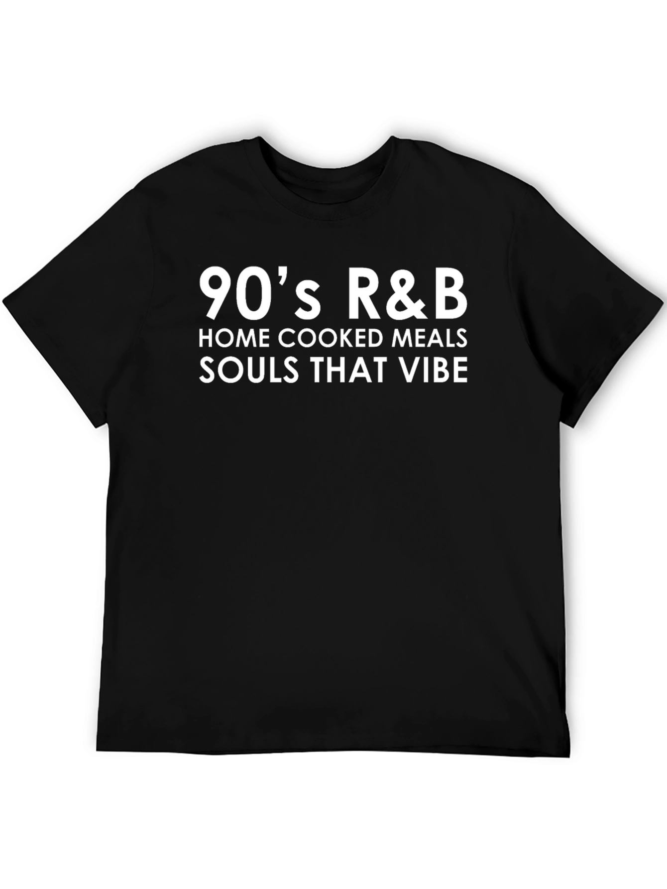 90s R&B Home Cooked Meals Black Graphic T-Shirt