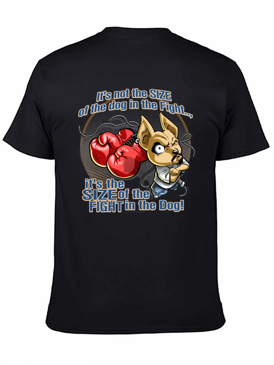 Dog Boxer Graphic T-Shirt - Fight Size Matters