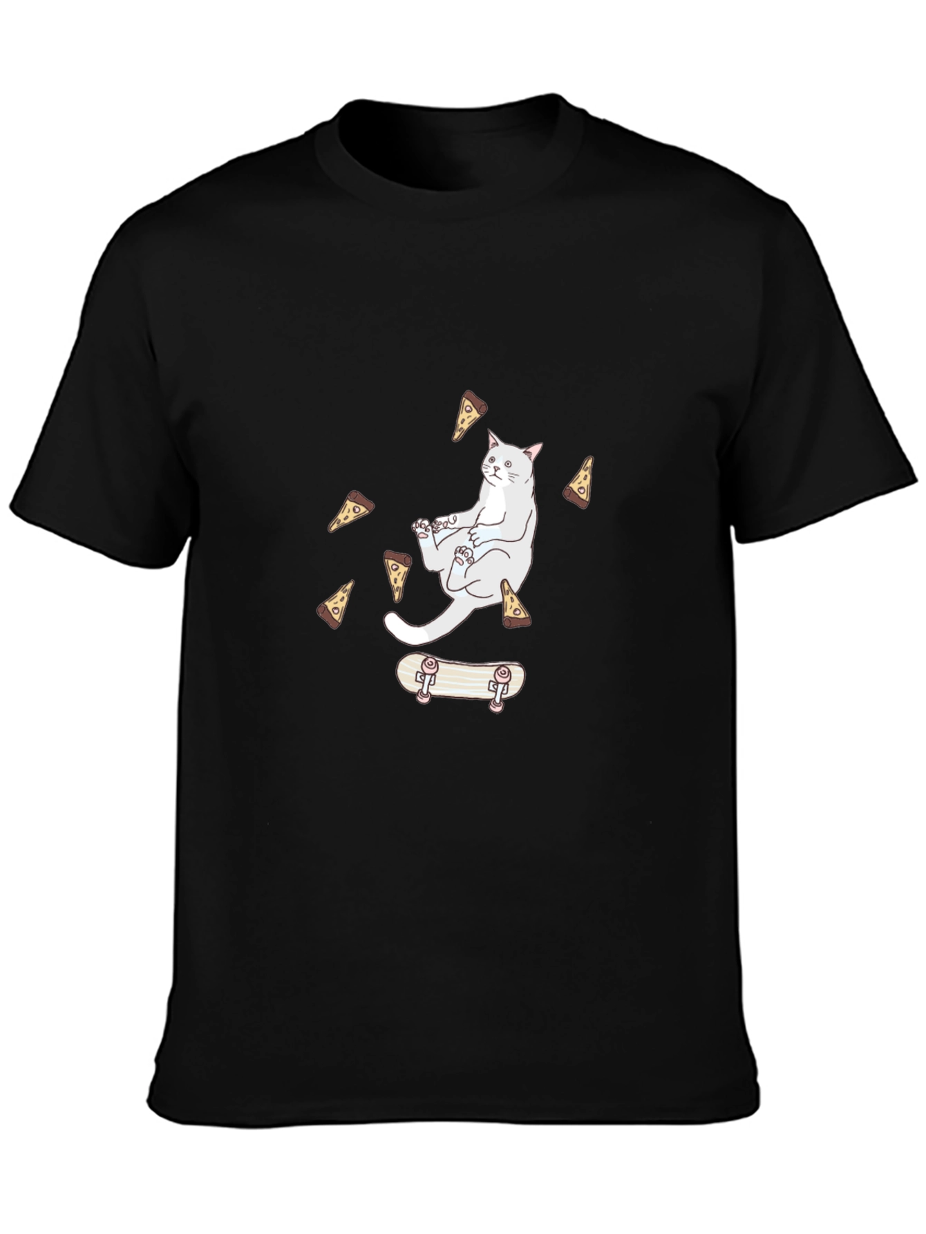 Cat Pizza Skateboard T-Shirt - Cool Graphic Tee
