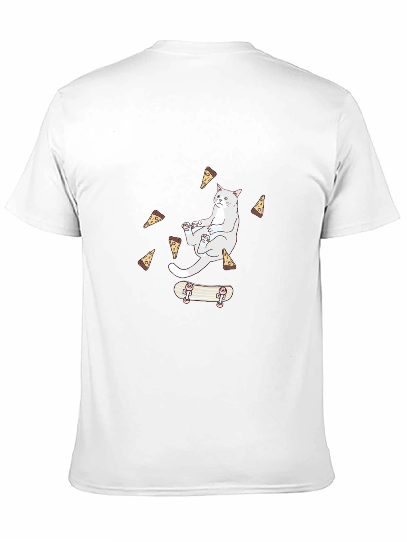Cat Pizza Skateboard T-Shirt - Cool Graphic Tee