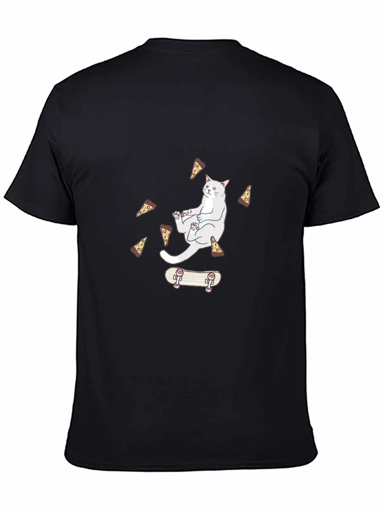 Cat Pizza Skateboard T-Shirt - Cool Graphic Tee