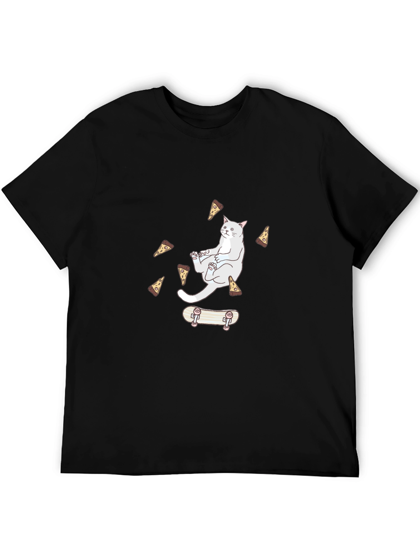 Cat Pizza Skateboard T-Shirt - Cool Graphic Tee