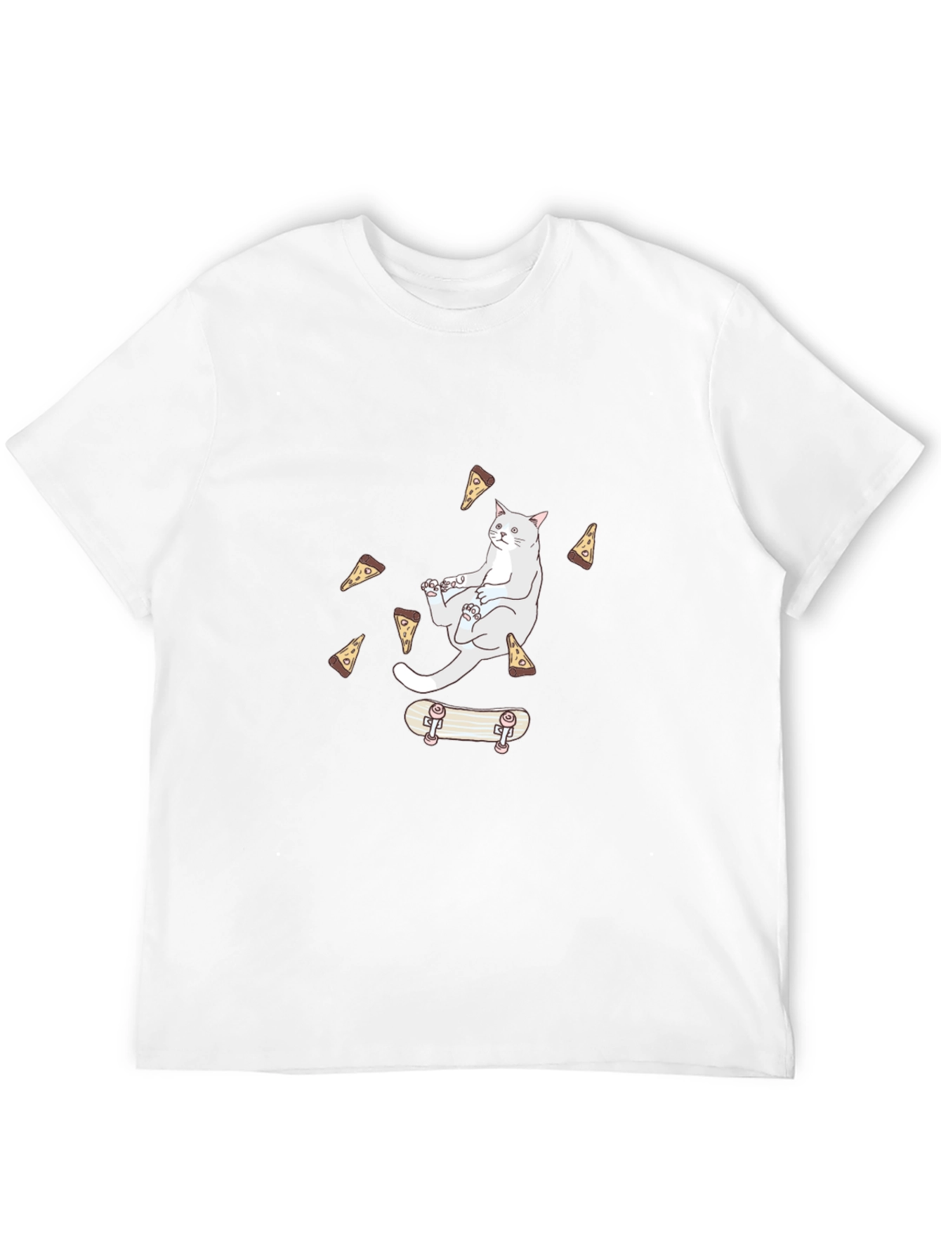 Cat Pizza Skateboard T-Shirt - Cool Graphic Tee
