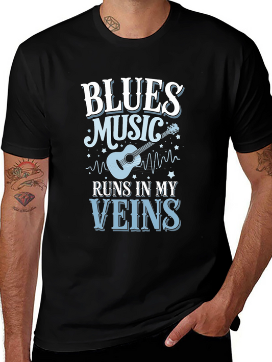 Blues Music Runs In My Veins T-Shirt