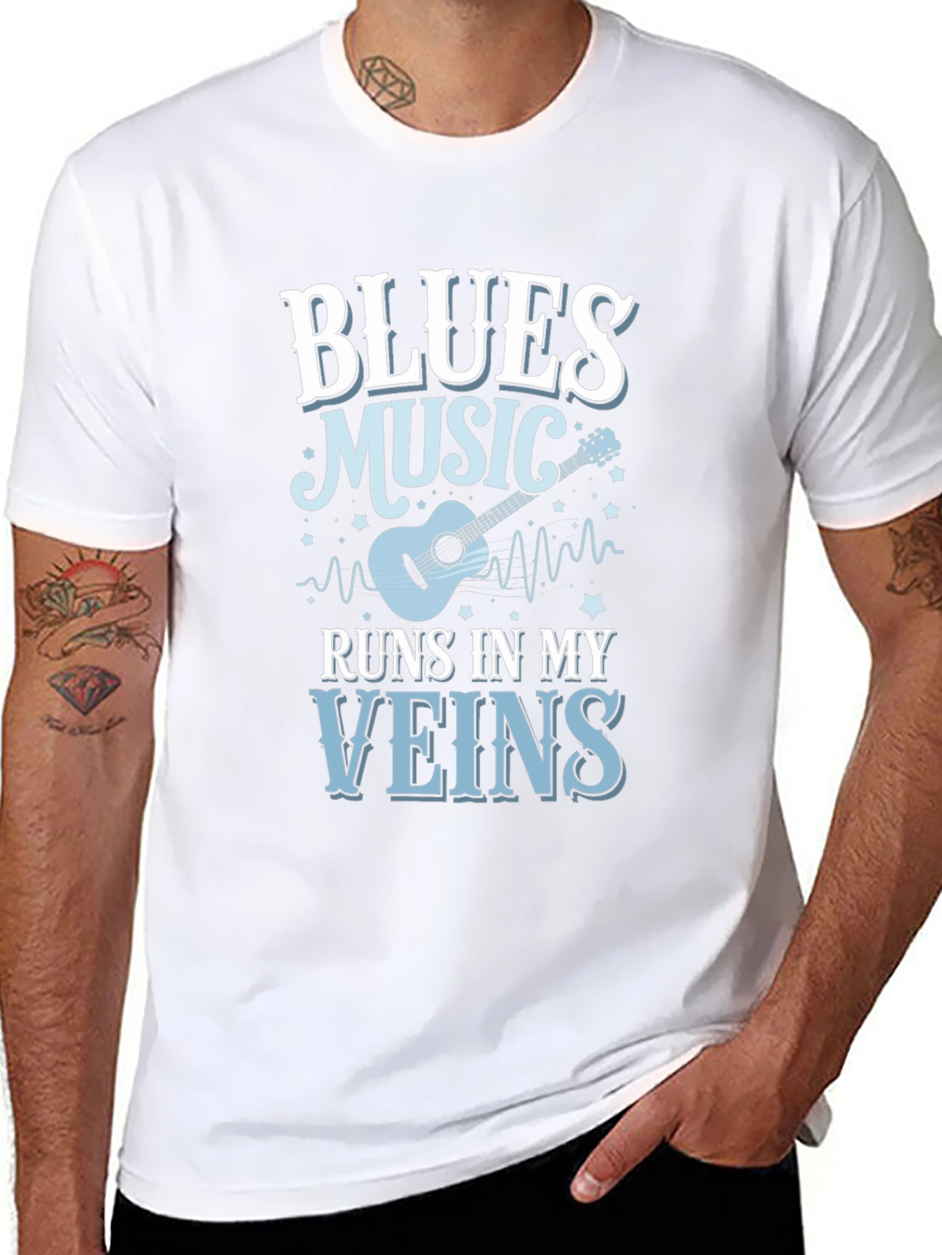 Blues Music Runs In My Veins T-Shirt